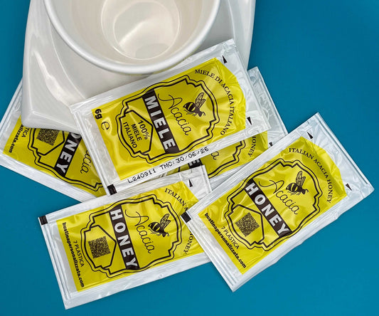 100 BUSTINE DI MIELE DI ACACIA MONODOSE 100%ITALIANO, BUSTINA GR. 5 - B.MA s.n.c. di Cafano A. & C. - P.I.: 04358860155