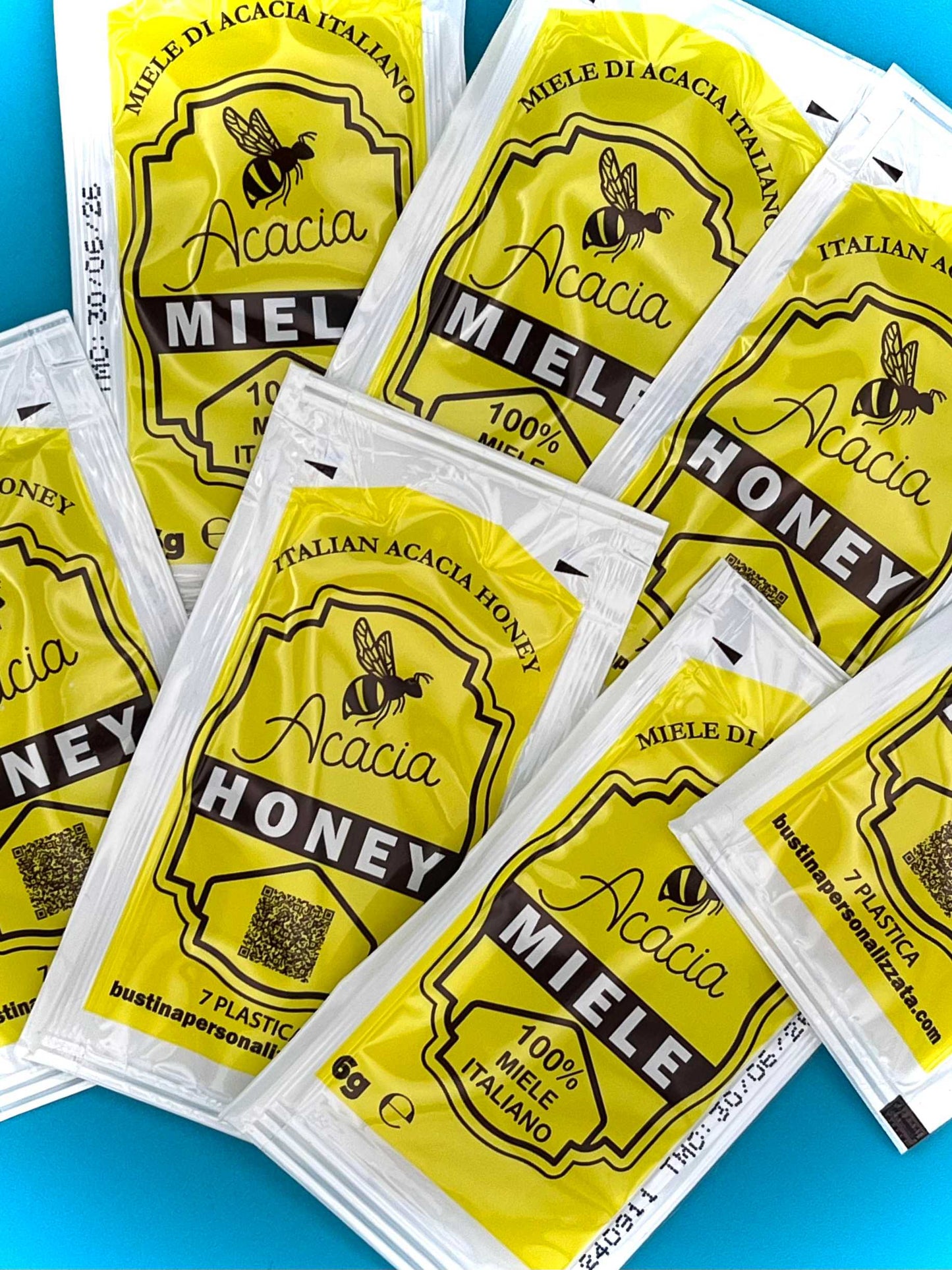 100 BUSTINE DI MIELE DI ACACIA MONODOSE 100%ITALIANO, BUSTINA GR. 5 - B.MA s.n.c. di Cafano A. & C. - P.I.: 04358860155