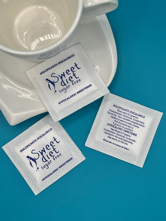 250 BUSTINE DI  DOLCIFICANTE IPOCALORICO - BUSTINE DI ZUCCHERO PERSONALIZZATE