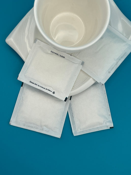 1000 BUSTINE DI ZUCCHERO SEMOLATO BIANCO, SIMIL QUADRATE